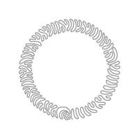 Single continuous line drawing flat design circle icon. Black geometric shape. Modern round object. Circles symbol logo. Swirl curl circle background style. One line draw design vector illustration