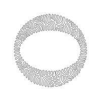 Continuous one line drawing geometric shapes, ellipse icon. Simple line, outline vector 3d figures icons for ui and ux. Swirl curl circle background style. Single line draw design vector illustration