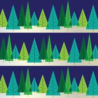 winter vector stripe with overlapping Christmas trees