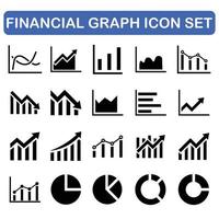 iconos de gráficos comerciales y financieros vector