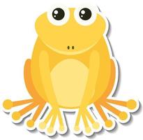 etiqueta engomada de la historieta del animal de la rana gordita vector