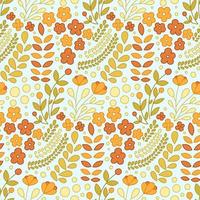 Vintage Daisy Floral Vector Seamless Pattern Design