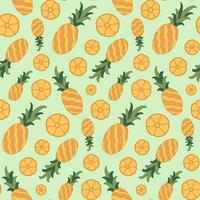 Pineapple Fruit Vector Seamless Pattern Design