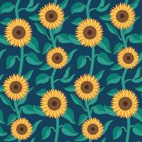 Sunflower Vector Seamless Pattern Design