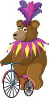 Grizzly bear performance riding a bicycle vector