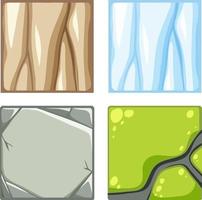 Set of game element nature block vector