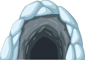 cueva de hielo en estilo de dibujos animados vector