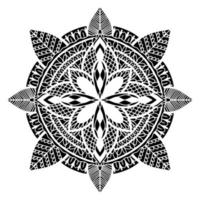 Resumen de mandala tradicional redondo gráfico aislado en fondo blanco.Forma de indio boho.Estilo oriental étnico. vector