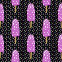 Ice-cream summer seamless pattern. Bright color. Hand drawn style. vector