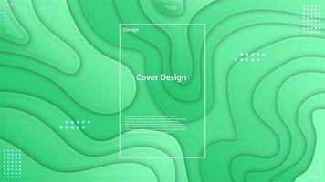 Simple green wavy background. Vector illustration