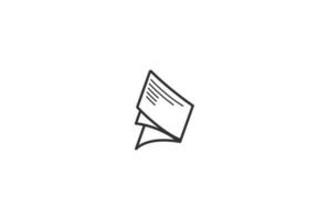 Simple Minimalist Flying Paper Sheet Newspaper Data Logo Design Vector