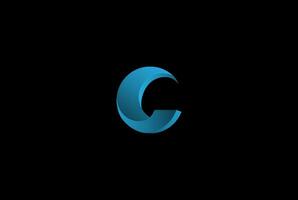 Blue Modern 3D Initial Letter C Logo Design Vector