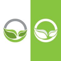Logos of green Tree leaf ecology vector
