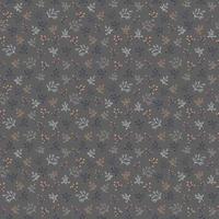 Hand drawn vector seamless pattern with floral elements on a dark background. Vector pattern with leaves, twigs, branches, berries, grass. Vector illustration