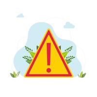 Caution icon or sign in flat style isolated. Warning symbol Hazard warning attention sign Warning Sign Warnzeichen. Hazard warning attention sign with exclamation mark symbol. Vector illustration