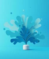 Cosmetic natural moisturizing creme presentation with water splashes, 3d illustration. photo