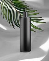 White design of natural cosmetic cream , serum, skincare blank bottle packaging with leaves herb, bio organic product.beauty and spa concept. 3d illustartion photo