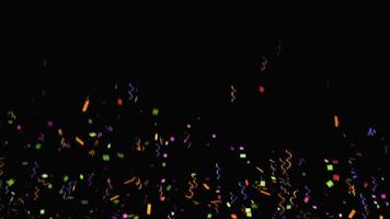 colorful rainbow confetti sparkle abstract texture overlays glitter golden particles on black. photo