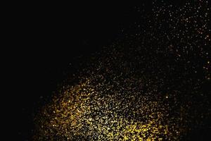 gold abstract pattern glitter stardust sparkling lights grunge on black. photo