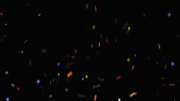 La textura abstracta de la chispa del confeti del arco iris colorido se superpone a las partículas doradas del brillo en negro. foto
