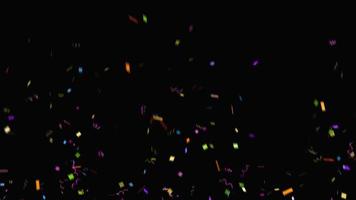 La textura abstracta de la chispa del confeti del arco iris colorido se superpone a las partículas doradas del brillo en negro. foto