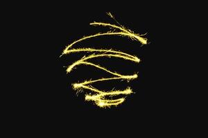 abstract line zigzag gold sparkler overlays texture elegant surface pattern on black. photo