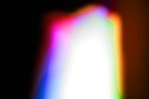 colorful abstract retro blur light color overlay texture natural holographic on black. photo