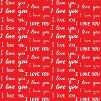 Seamless pattern with different types of I love you inscription. White phrases on red. Hand drawn lettering. Romantic print for wedding or Valentines Day. Print for textile, gift wrap, decor vector