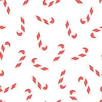 Candy cane seamless christmas pattern. Happy New Year and Merry Christmas background. Vector winter holidays print for textile, wallpaper, fabric, wrapping paper, greeting cards design.