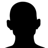 silueta de la cabeza de un hombre calvo y afeitado. dibujo sobre un fondo blanco.