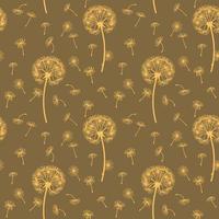Seamless pattern from dandelions. For wrapping paper, design and decoration. vector