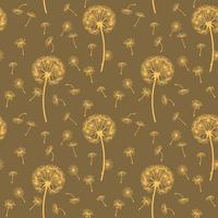 Seamless pattern from dandelions. For wrapping paper, design and decoration. vector