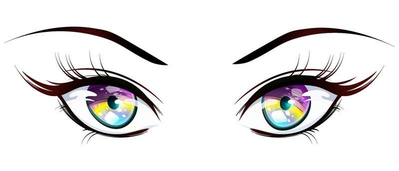 Set of Female Eyes of Different Colors in the Style of Manga. Stock Vector  - Illustration of design, cartoon: 273805147