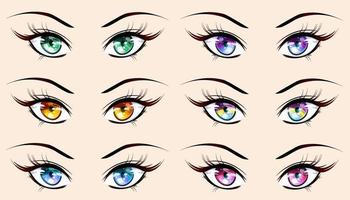 Set girl eyes in manga style.