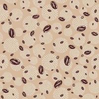 Seamless pattern of coffee beans with grunge background. For wrapping paper, design and decoration. vector