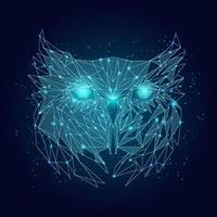 Abstract image of the head of an owl from geometric shapes. vector