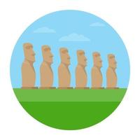 conceptos de estatua moai vector