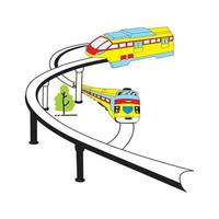 ilustración vectorial de un tren monorraíl urbano vector