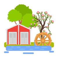 Trendy Farm Concepts vector