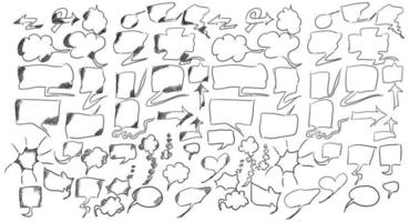 Nubes de diálogos de croquis para insertar en dibujos vector