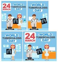 several posters for a day of tuberculosis vector