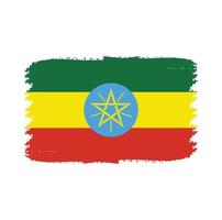 trazos de pincel de bandera de etiopía pintados vector