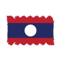 Laos flag brush strokes painted vector