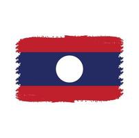 Laos flag brush strokes painted vector