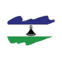 Lesotho flag brush strokes painted vector