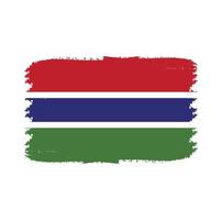 Gambia flag vector with watercolor brush style