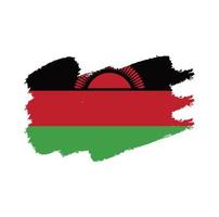 Malawi flag vector with watercolor brush style