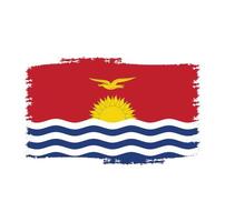 Kiribati flag vector with watercolor brush style