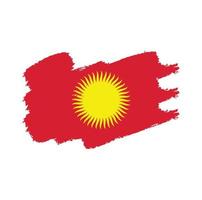 Kyrgyzstan flag vector with watercolor brush style