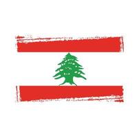 Lebanon flag brush strokes painted vector